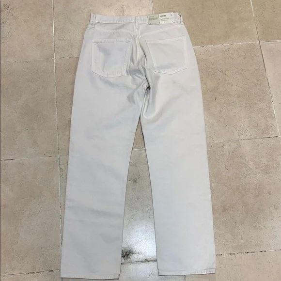 Agolde 90’s Pinch Waist High Rise Light Gray Straight Jeans